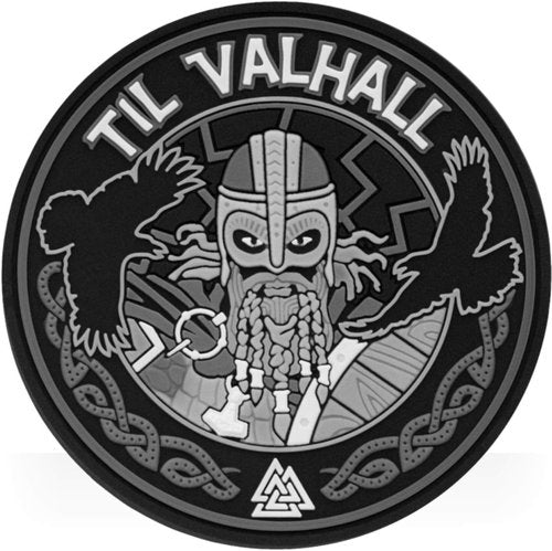 M-Tac Morale Patches Nordic Invasion - PVC 3D Military Tactical Patch Viking - Til Valhall (Gray (Til Valhall))