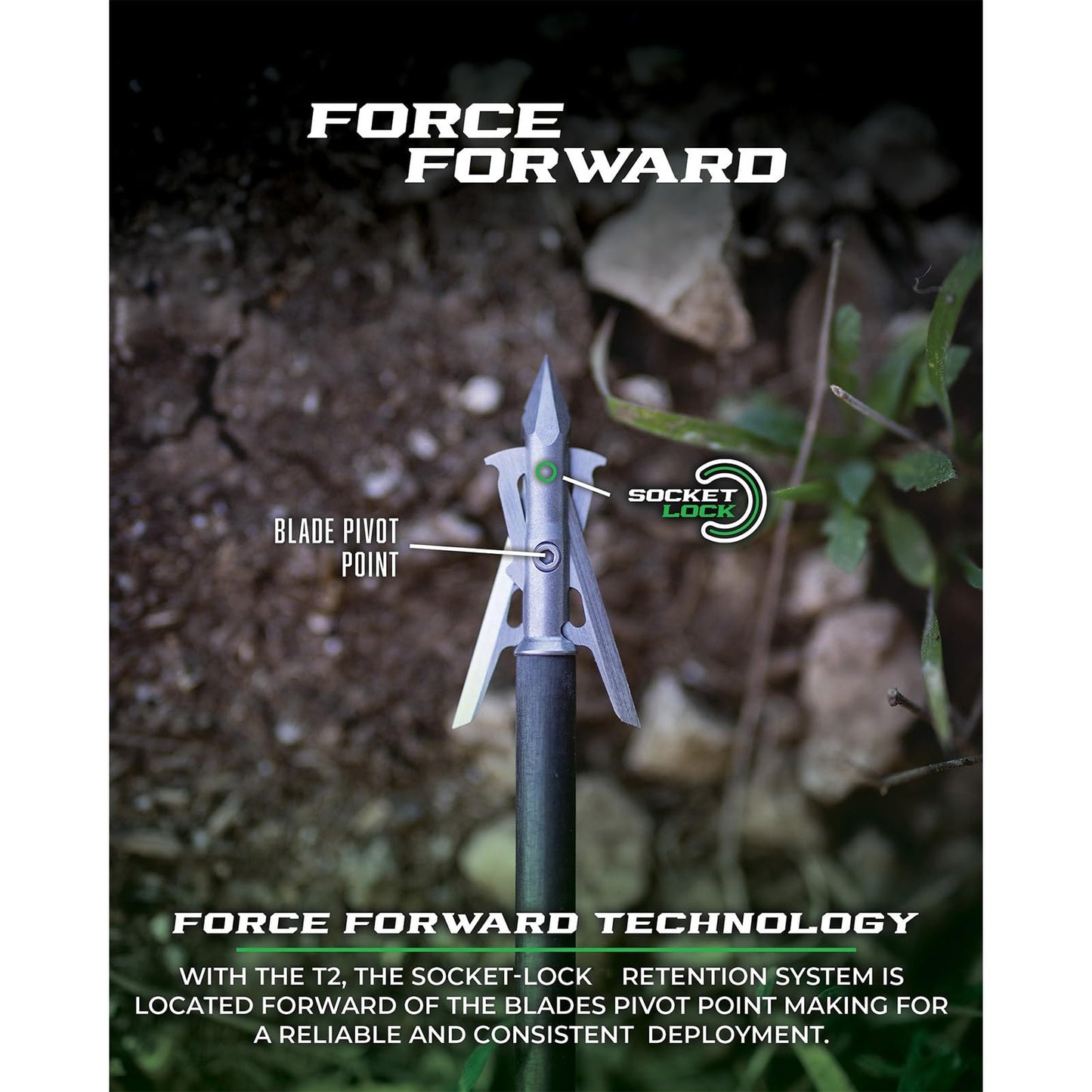 G5 T2 100-Grain 2-Blade Expandable Broadheads, 3-Pack | Durable Steel Archery Broadheads with Large 2" Cutting Diameter & Socket-Lock Retention System