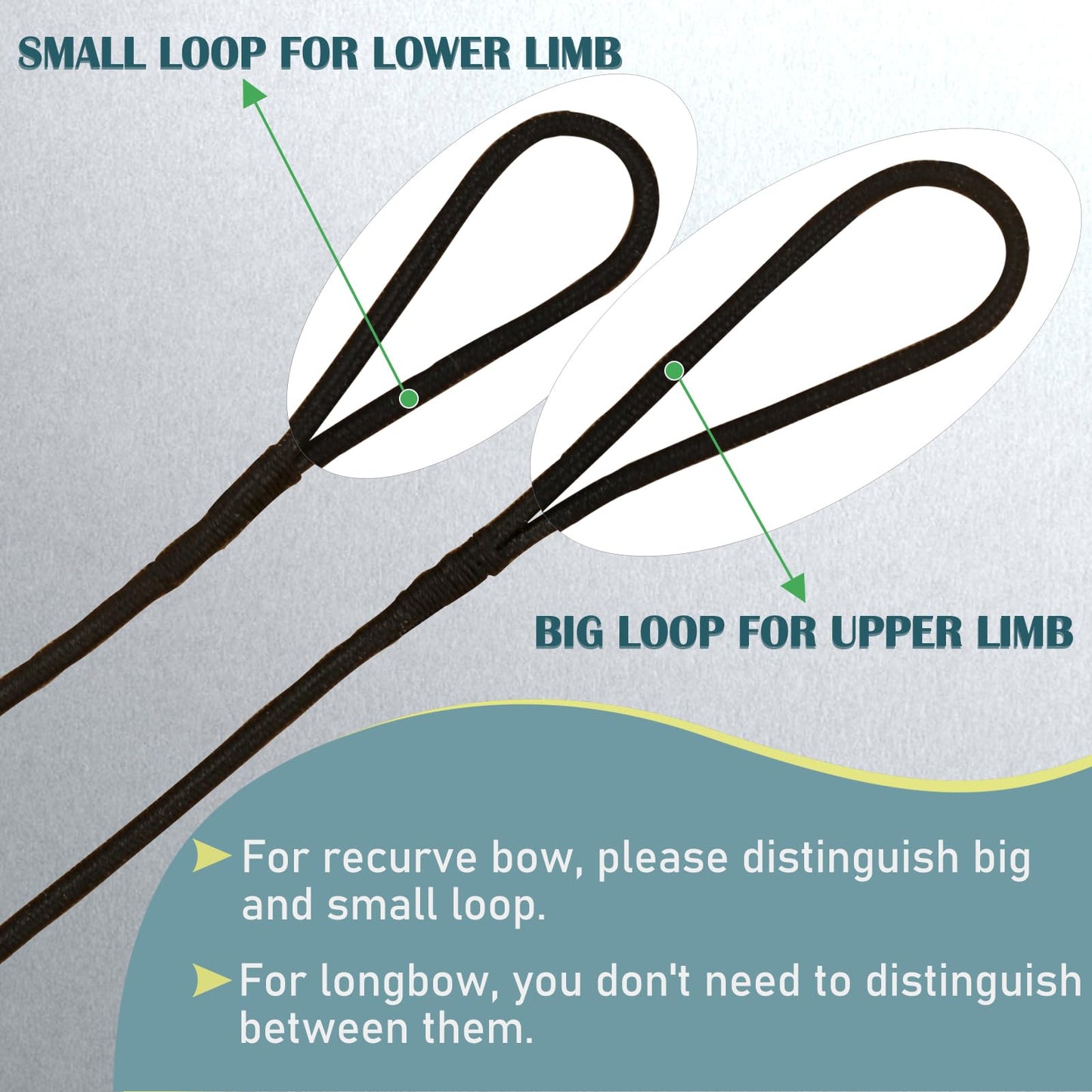 Archery Bowstrings-AMO 62" in 12 Strands, Recurve Bow String Replacement Bowstring for Traditional Longbow, Fast Flight Plus Bow String for Recurve Bow, Universal Archery Equipment