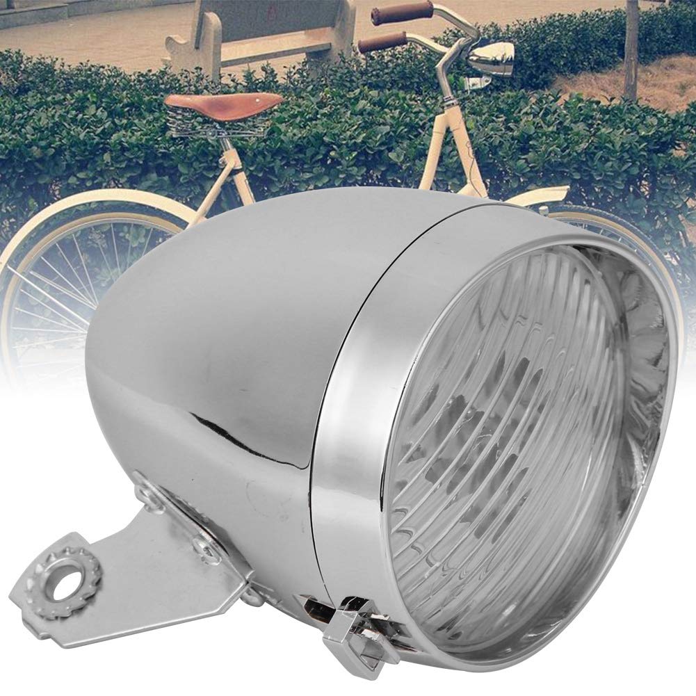 Vintage Bike Headlight, 3 LED Retro Bike Front Light Lamp Bicycle Headlight Cycling Flashlight Headlamp with Bracket