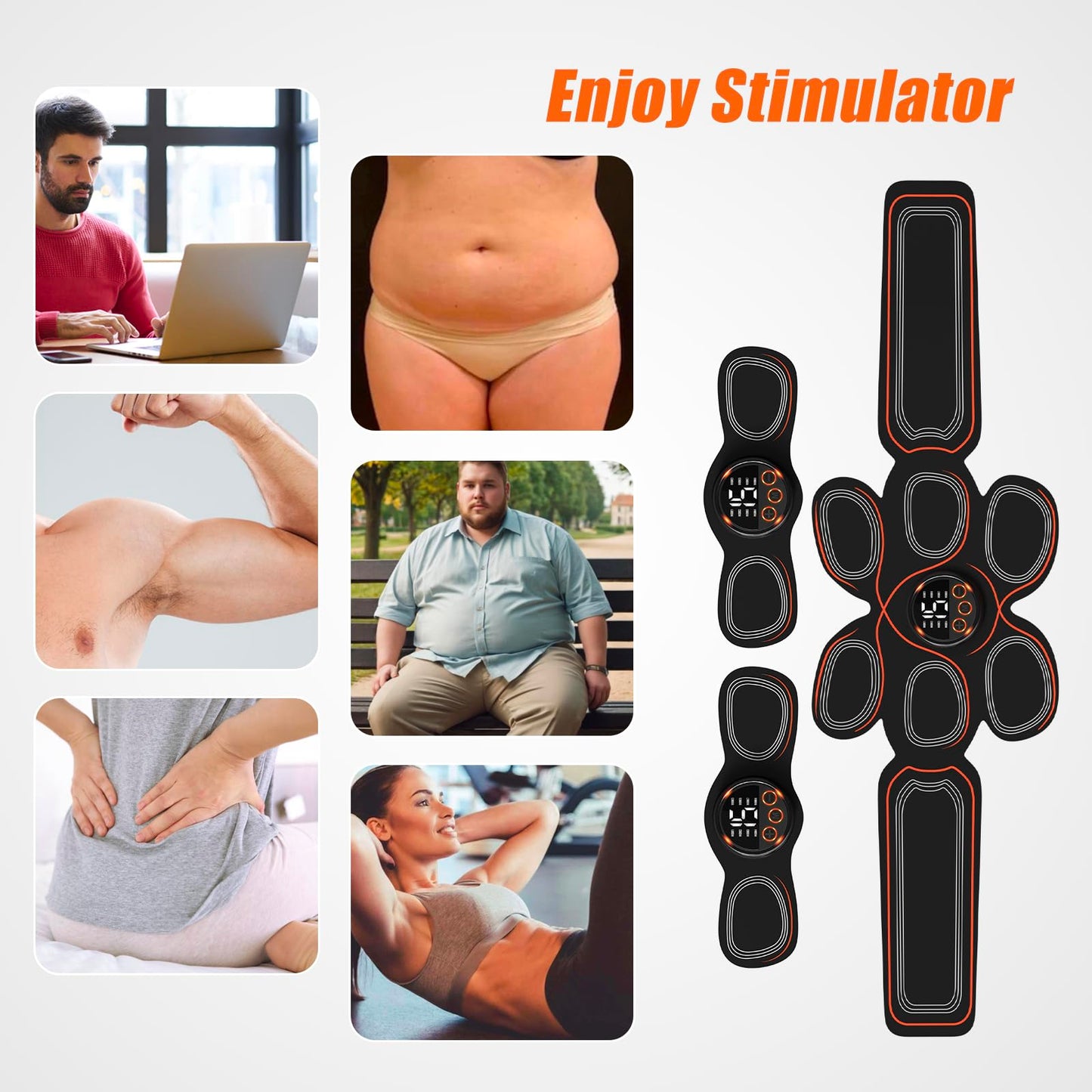 Fitness Belt, Powered Muscle Stimulator for Muscle Conditioning