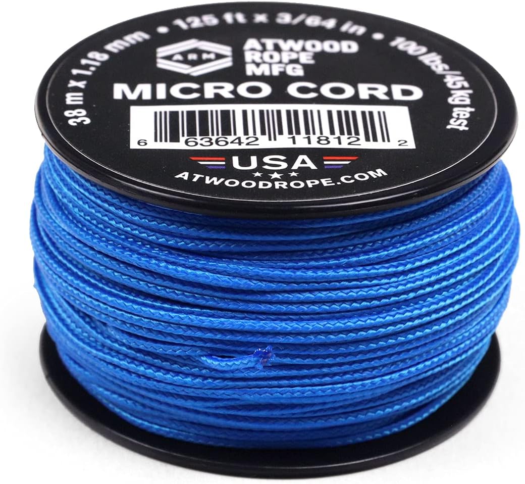 Atwood Rope MFG Micro Utility Cord 1.18mm X 125ft Reusable Spool | Tactical Nylon/Polyester Fishing Gear, Jewelry Making, Camping Accessories
