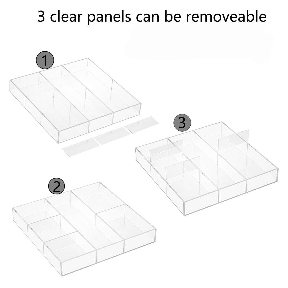 Clear Acrylic 6-Section Makeup Organizer Tray | Multi-Purpose Storage Solution