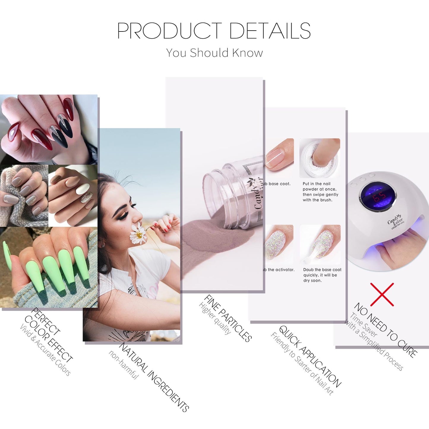 Candy Lover Dip Powder Kit | 12 Colors Nail Art Set for Women & Girls