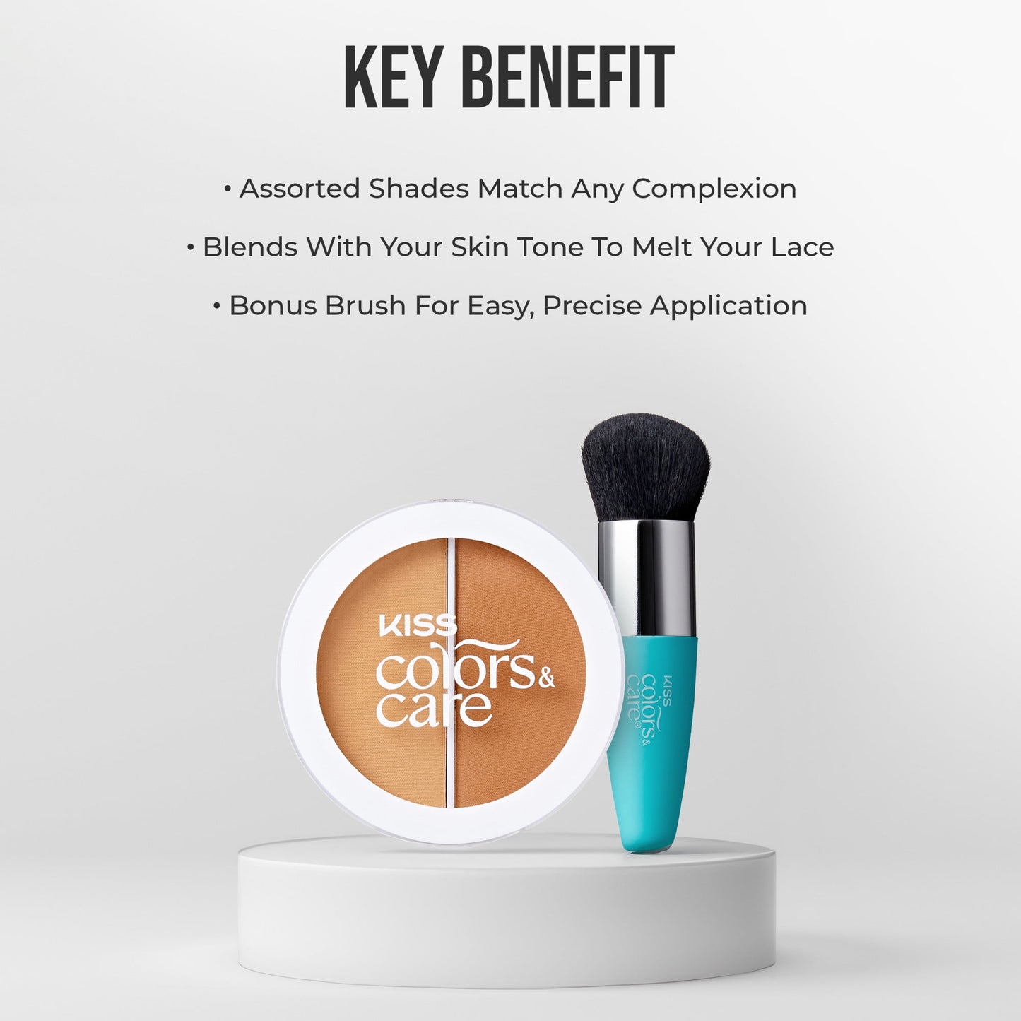 KISS Lace Wig Tinting Powder & Brush Set | Light Duo, 8g | Color Care