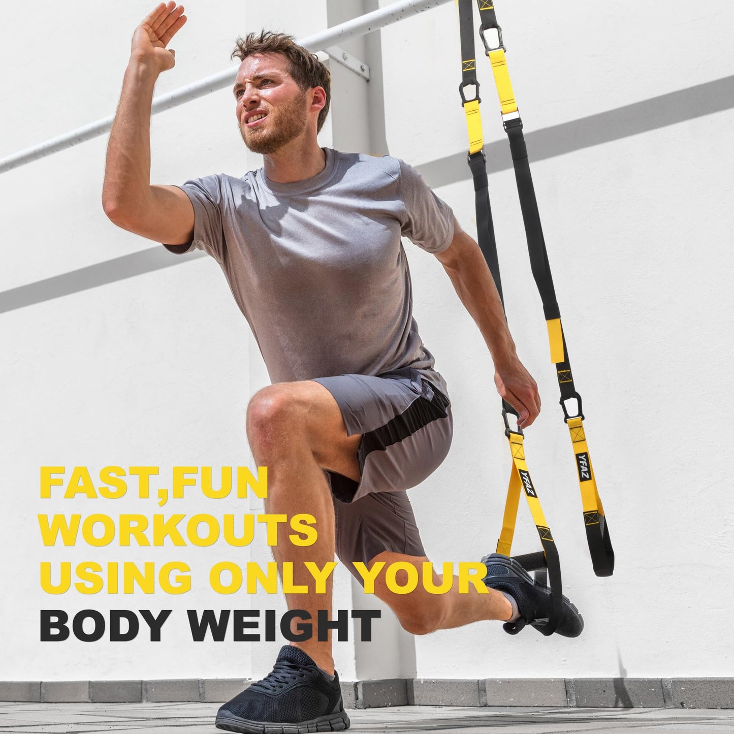 Home Resistance Training Kit for All Levels, Suspension Trainer Straps With Handles For Full Body Workouts at Home, Includes Door Anchor And Mesh Bag for Gym,Outdoor,Travel