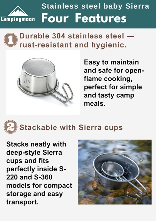 [4-Pack] Mini 304 Stainless Steel Sierra Cups – 60ml Small Camping Cups for Sauce, Espresso, Tasting & Outdoor Cooking – Lightweight, Stackable, Rust-Resistant – Ideal for Hiking, Camping & Picnics