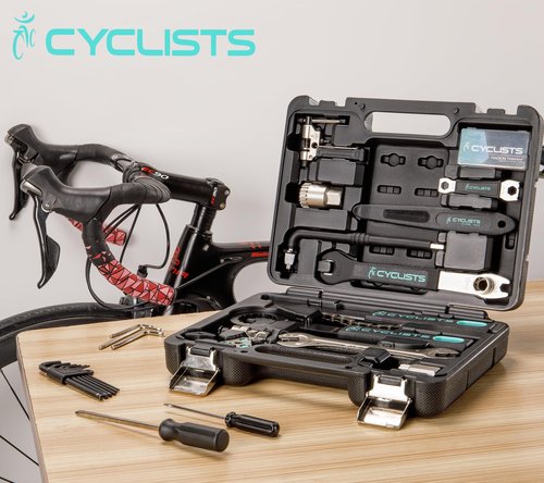 Bike Tool Kit with Storage Case - 22 PCS Bicycle Repair Tool Set Portable Tools Box - Bike Maintenance Tools for Road Bikes and Mountain Bikes