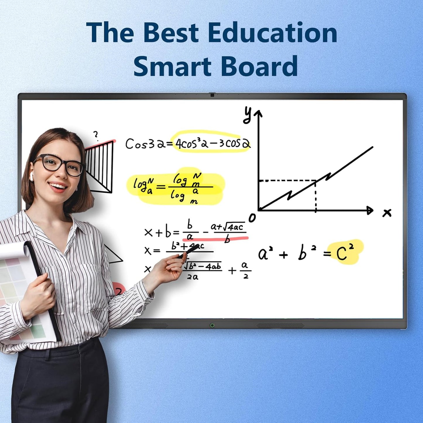 55″ Smart Board, 4K UHD Touchscreen Display Electronic Whiteboard Built in Ultra High Definition Camera Open App Ecosystem, Digital Presentation Electronic Smart WhiteBoard for Classroom Home Office