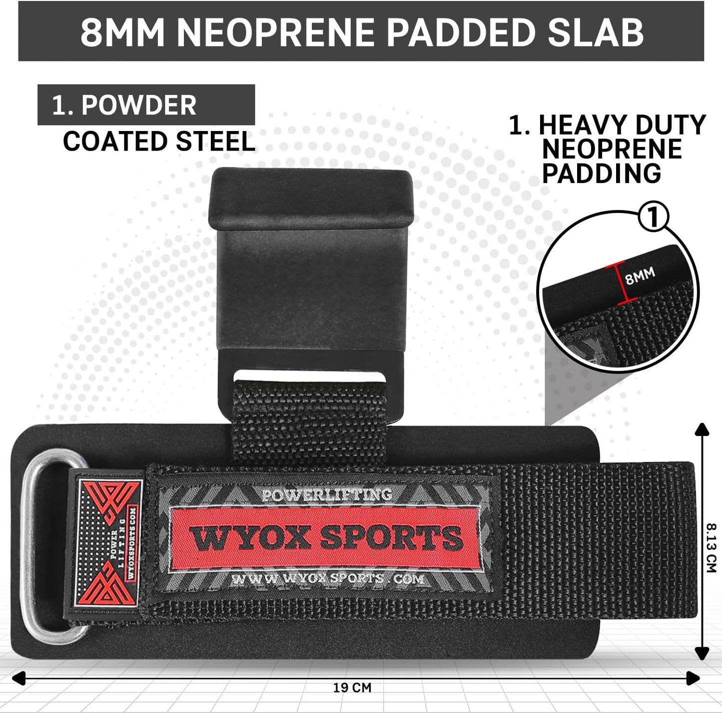 WYOX Weight Lifting Hooks for Men & Women (Pair) – Heavy Duty Wrist Support Straps with Hooks for Deadlifts, Pull Ups, Shrugs – Gym Lifting Straps with Grip Assist for Weightlifting & Strength Training