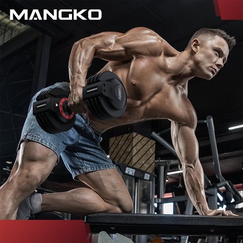 Mangko Adjustable Dumbbell 25LB Single Weight, 5 in 1 With Anti-Slip Metal Handle, Suitable for Home Gym Exercise Equipment