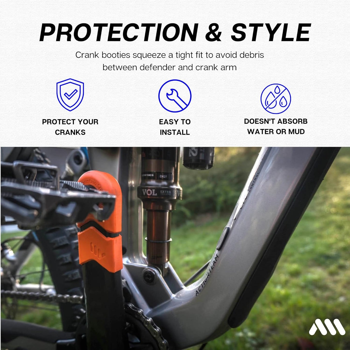 All Mountain Style Crank Defender – Crank Boot Protector Supports High Impact and Scratch Protection - Crankset Cover Sleeve Arm Helps Protect and Style Your Bikes Crank Arm (Green Boots)