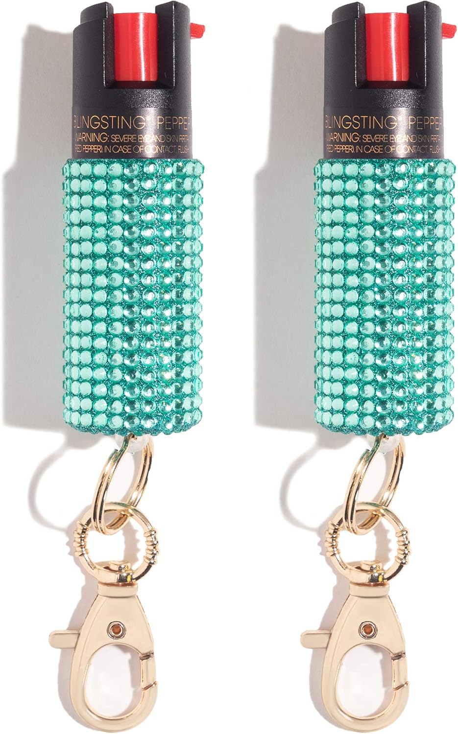 BLINGSTING Pepper Spray for Women - Maximum Strength OC Self Defense Spray - 12 ft Range - UV Marking Dye for Police ID - Swipe Safety Lock - Compact & Fashionable Keychain