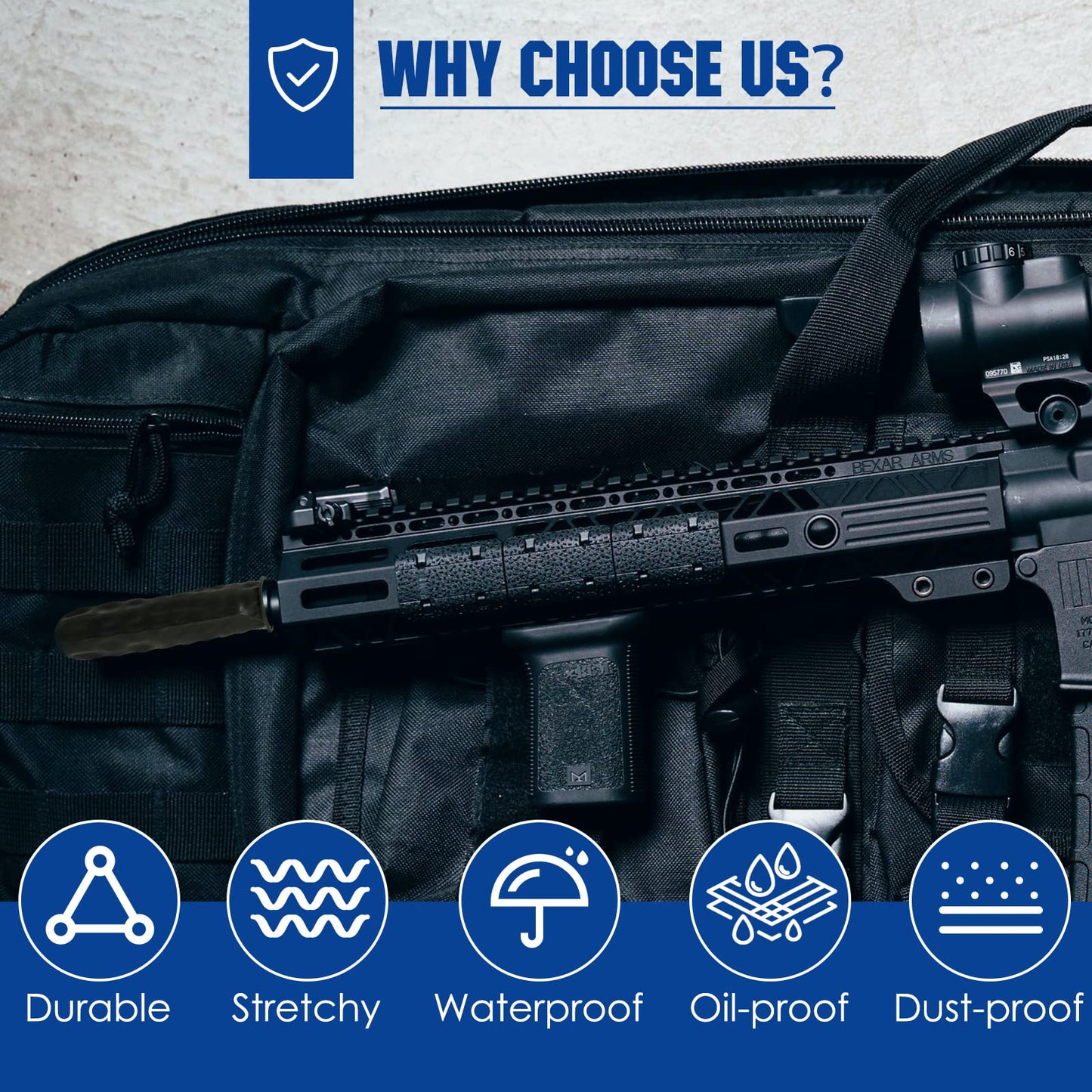 Aolamegs 50 Pack Rifle Muzzle Cover, Black Flexible Latex Rifle Barrel Cover, Perfect Gun Maintenance Accessories for Keeping Your Rifle Barrel Clean and Dry