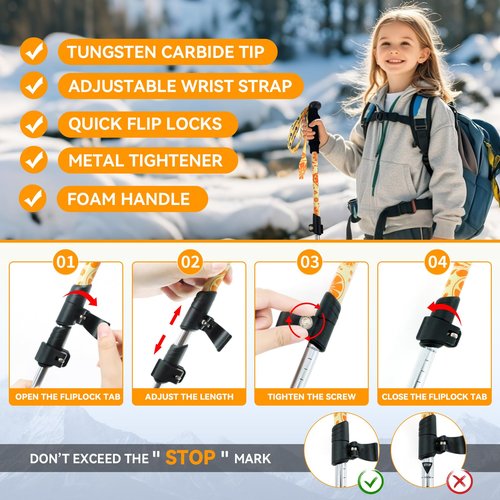 Collapsible Hiking Poles for Kids - 2 Pack Aluminum Trekking Poles Collapsible Hiking Sticks, Lightweight Adjustable Travel Backpacking Gear with Quick-Lock System by Underwood Aggregator