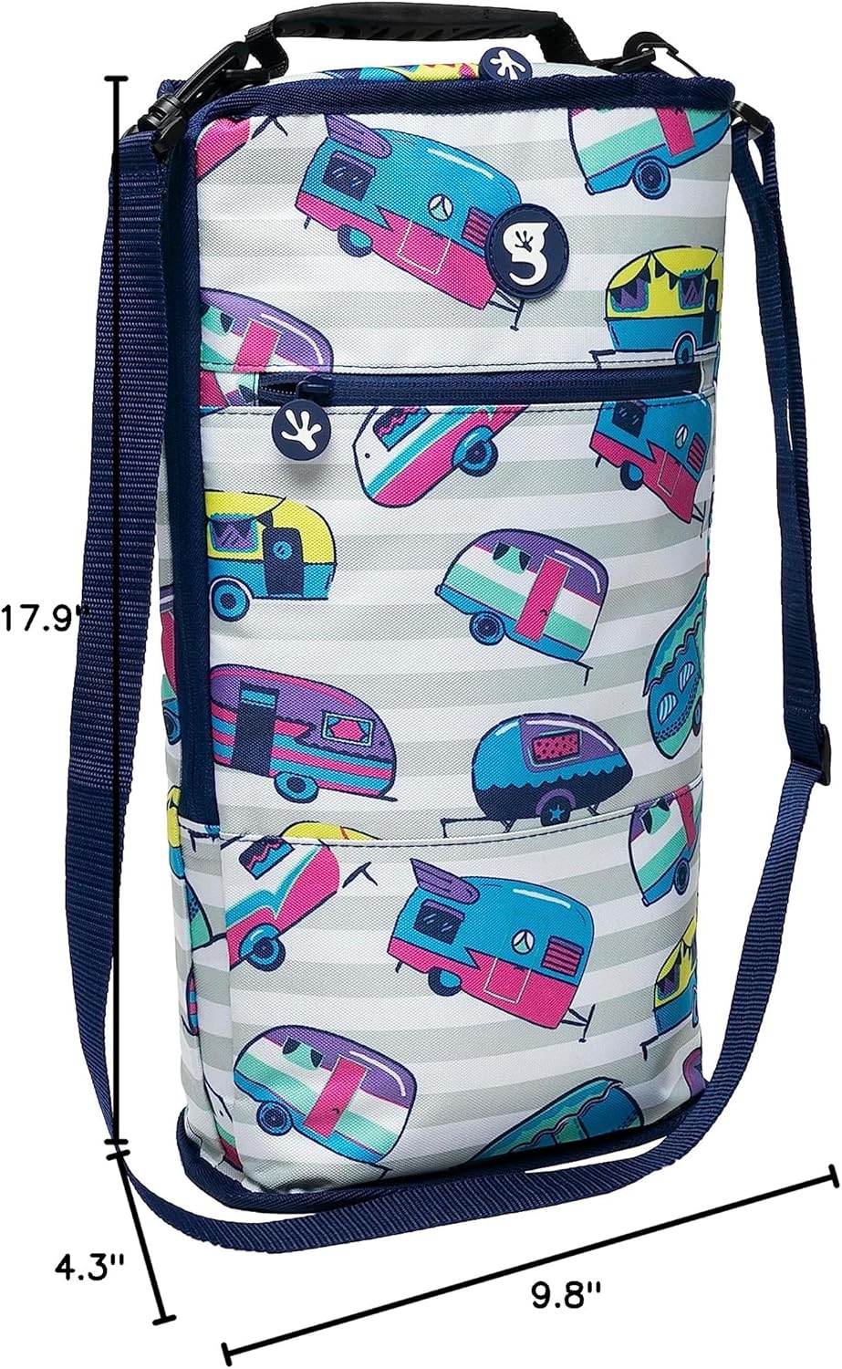 Geckobrands Verticool Insulated Soft Cooler Bag - Portable, Holds 9 Cans or 2 Wine Bottles, Ideal for Beach & Picnics