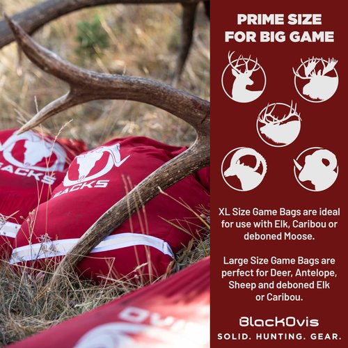 BlackOvis Ovis Sacks Ultralight Pro Reusable Game Bags, BLACK0105-ELK