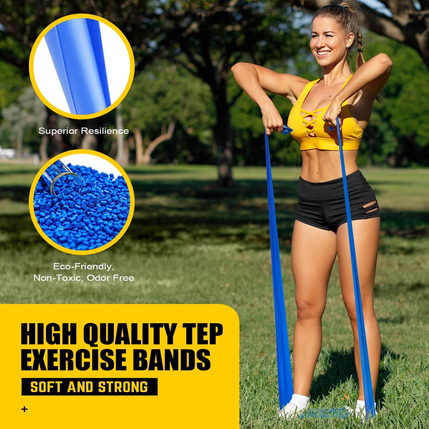 Ankle Bands for Working Out with Cuffs, Resistance Bands for Leg Butt Training Workout Equipment for Kickbacks Hip Gluteus Training Exercises, Exercise Bands for Strength Training, Yoga, Pilates