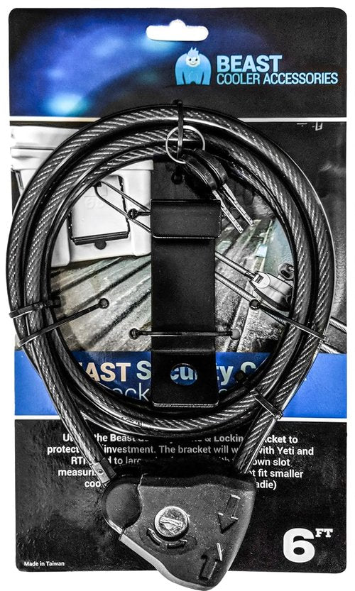 Cable Lock and Bracket in One! Compatible with Yeti & RTIC Coolers - Designed for Medium to Large Sized Yeti & Rtic Coolers (Does Not Fit Roadie) and Other Outdoor Equipment Such As Your Bike or Kayak