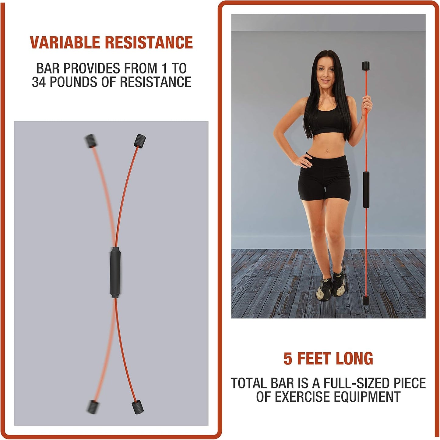 Flex Fitness Body Bar for Physical Therapy & Rotator Cuff Relief - Shoulder Rehabilitation Tube for Baseball & Exercise Stick - Mobility Training Stick for Home Workout