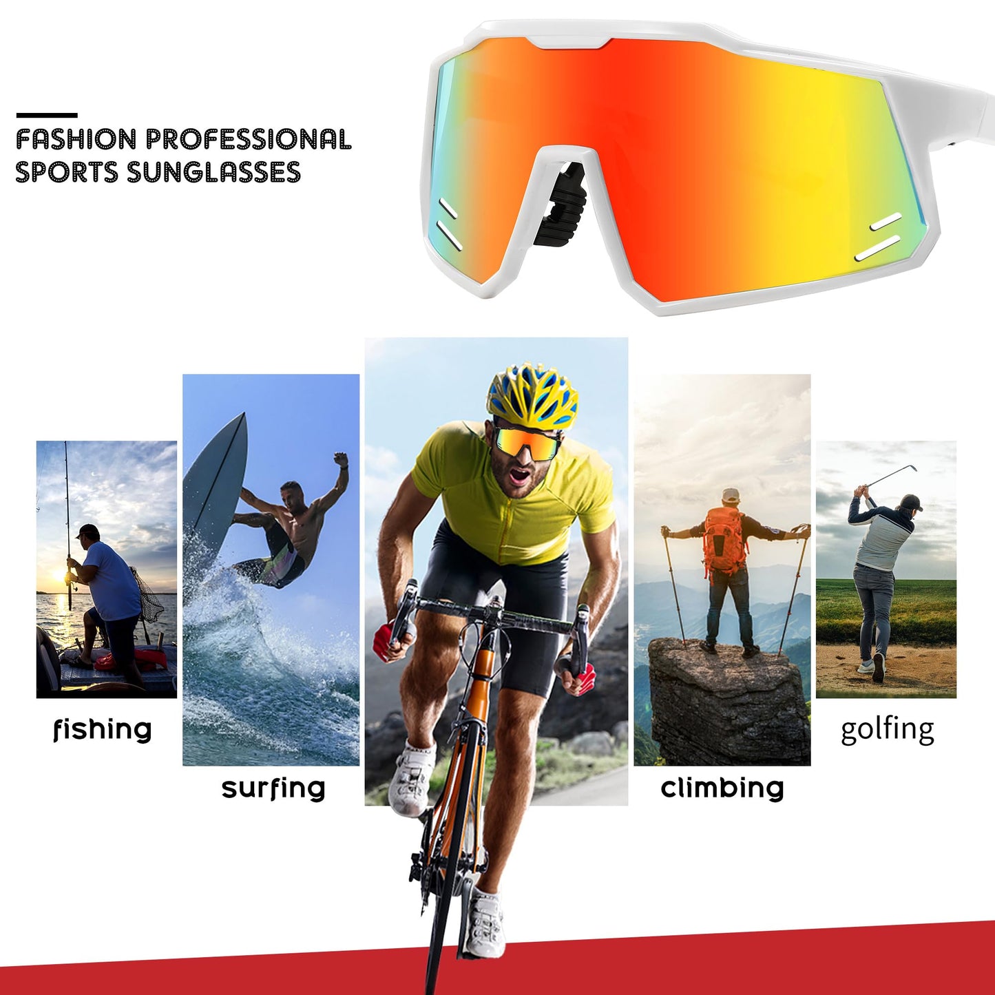 FEISEDY Sports Sunglasses Wraparound 80s Visor Men Women Outdoor Shield Baseball Sunglasses B4125