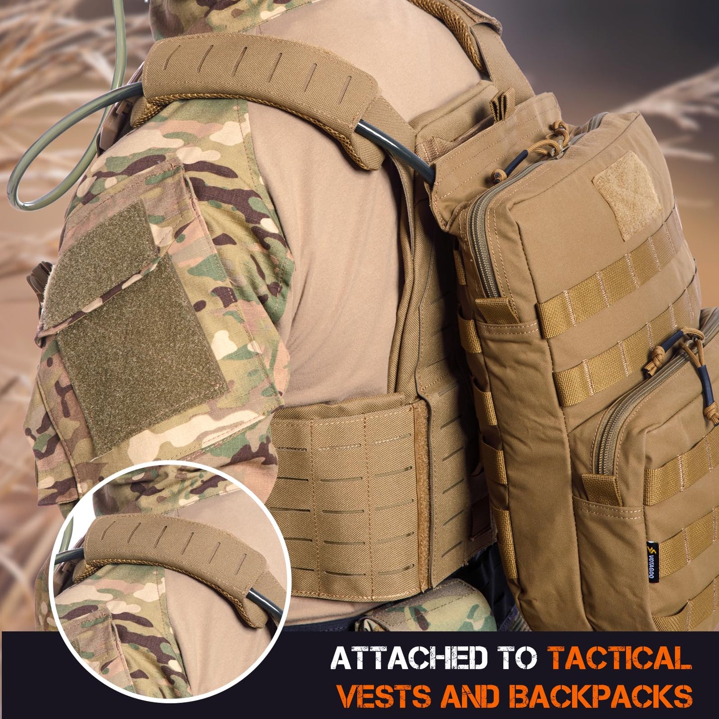 VOTAGOO GEAR Tactical Molle Hydration Pack 3L Hydration Carrier Pack Water Reservoir Bag for Molle Vest Backpack