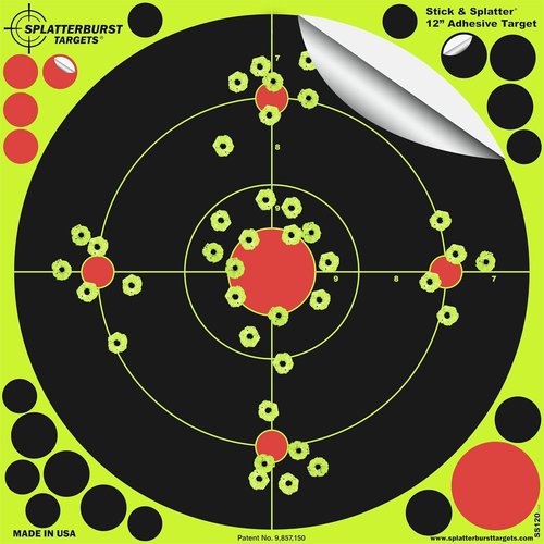 12-Inch Self-Adhesive Splatterburst Shooting Targets for Gun, Rifle, Pistol & Airsoft