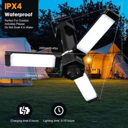 Rechargeable Lantern, Emergency Lights for Home Power Failure, Built-in 3000mAh Power Bank, 300LM, 5 Light Modes, IPX4 Waterproof for Hurricane Emergency, Outages, Camping Gear