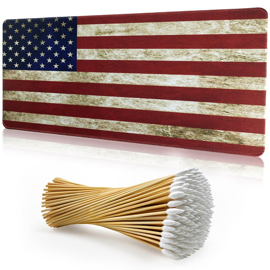 24"x12" Thick Gun Cleaning Mat with 200PCS 6" Swabs, Gun Mat - for Firearm Cleaning and Maintenance - Waterproof, Oil-Resistant, Non-Slip and Durable