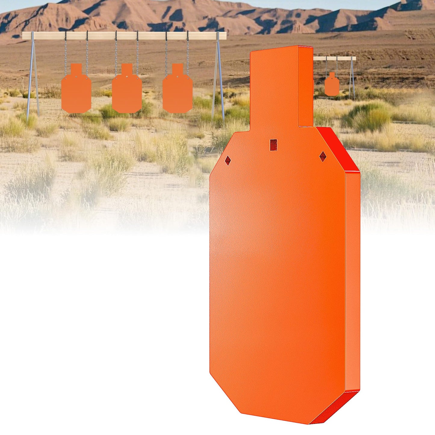Ar 500 Steel Target 1/2 Inch Thick - Heavy Duty 12" x 20" Steel Silhouette Target, Laser-Cut Steel Plate Targets for Shooting, Metal Targets for Shooting Range, Neon Orange Color