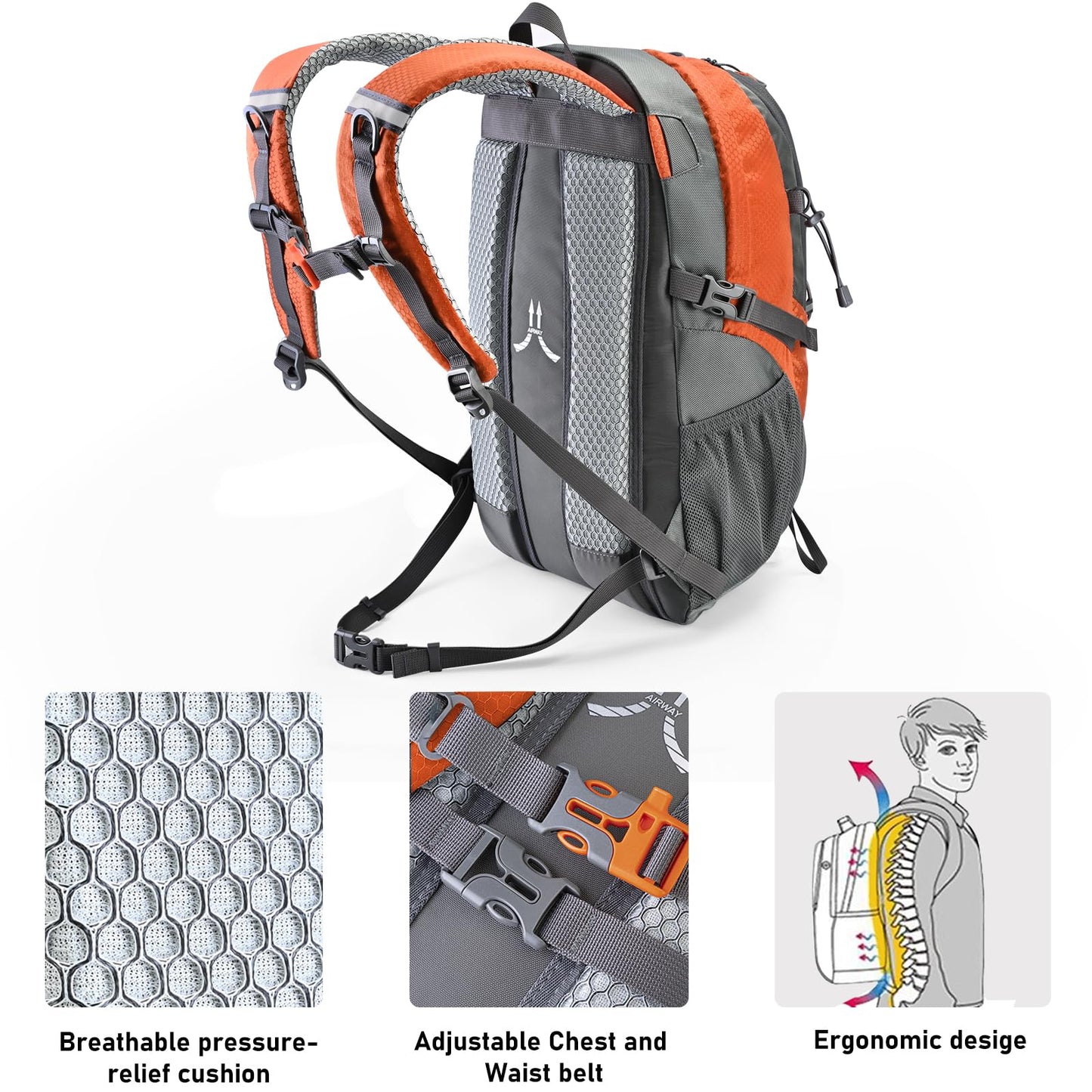 N NEVO RHINO Hiking Backpack 20L Water Resistant Outdoor Day Pack,Lightweight Travel Small Backpack for Men Women