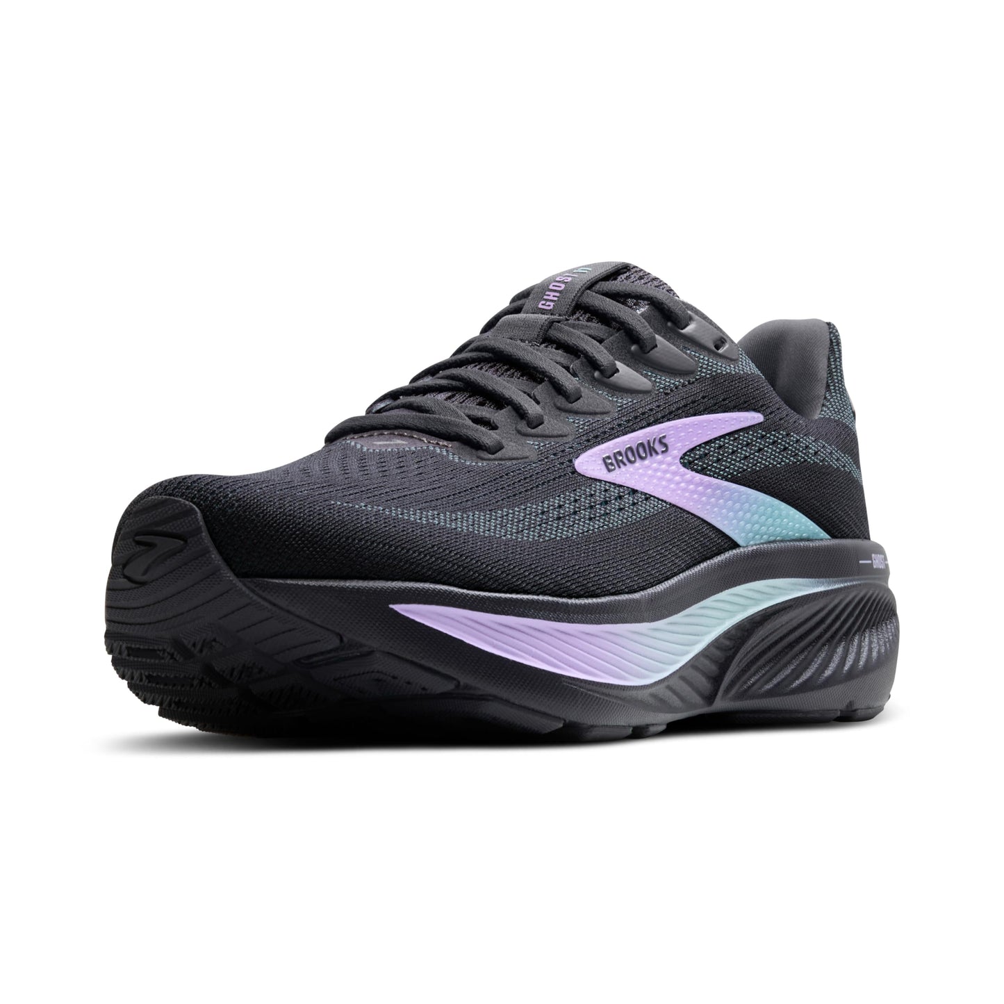 Brooks Women’s Ghost 17 Neutral Running Shoe - Grey/Clearwater/Purple - 11.5 Wide