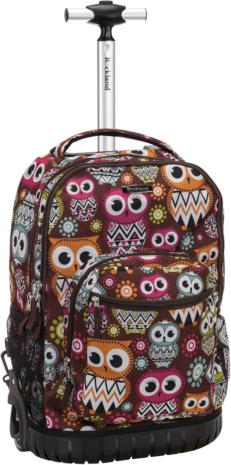 Rockland Single Handle Rolling Backpack, PURPLEPEARL, One Size