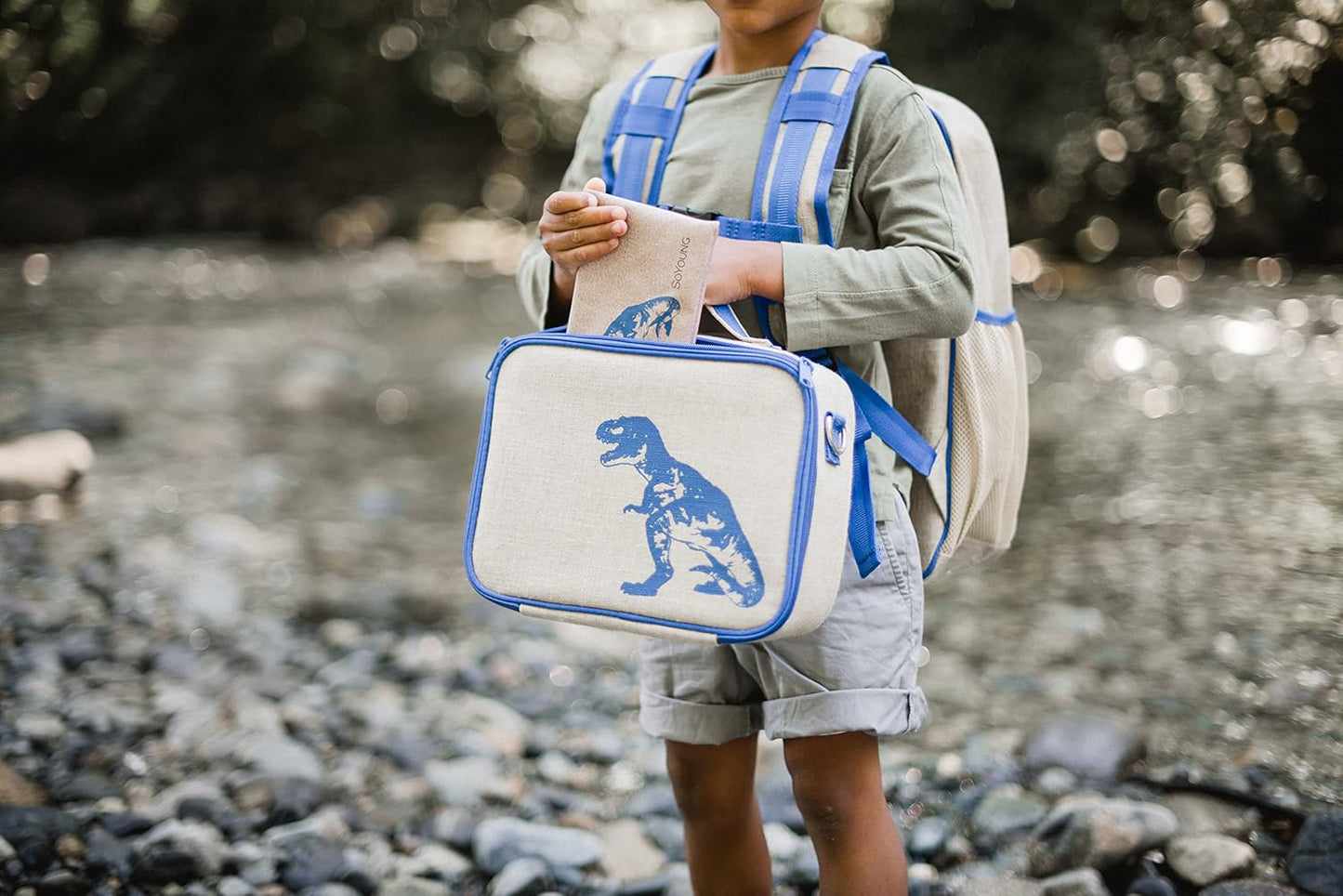 SoYoung Ice Pack - Adults - Kids - Lunch Boxes - Coolers - Backpacks - Eco-Friendly - Non-Toxic - Blue Dinosaur