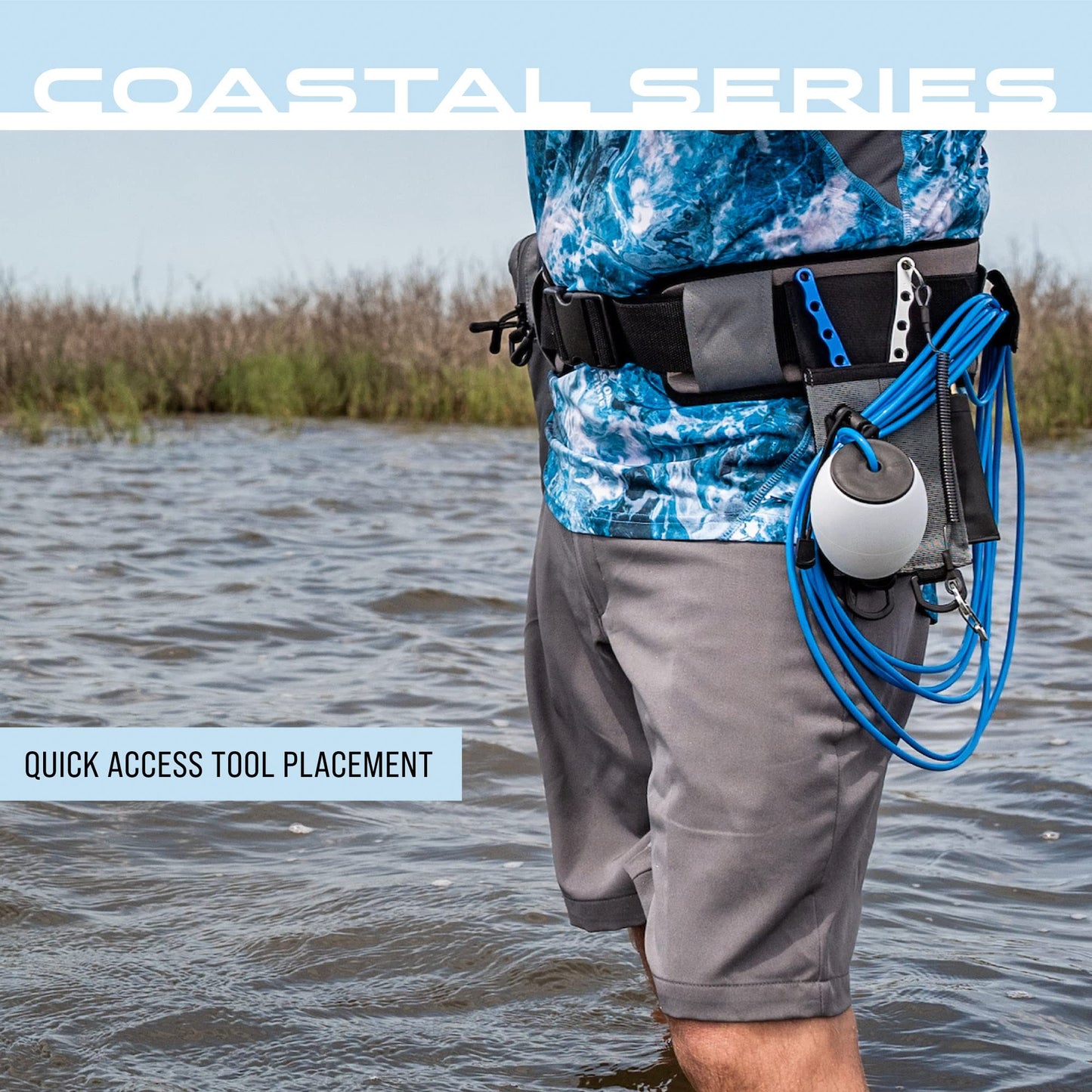 FROGG TOGGS Pursuit Fishing Wading Belt for Quick Tackle Access, Solid Elements