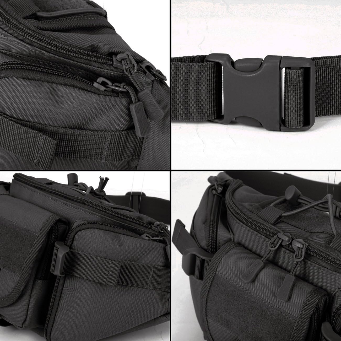 ArcEnCiel Tactical Fanny Pack for Men Waist Bag Hip Belt Outdoor Hiking Fishing Bumbag with Patch