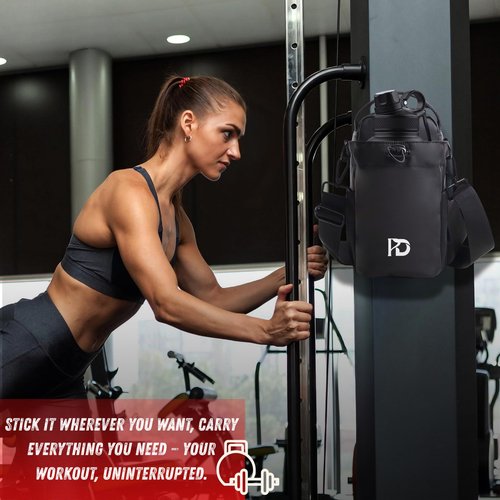 Magnetic Gym bag, Gym Bag for Men and Women, Magnetic Fitness Waist with Bottle Compartments and Accessories, Phone, Wallet and Keys.
