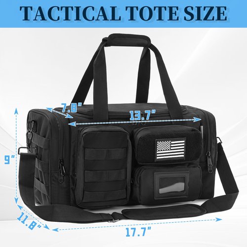OUUTMEE Tactical Pistol Range Bag, Gun Range Bag for 4 Handguns, Shooting Duffle Range Pistol Bag with 6X Magazine Slots, Extra Pockets for Ammo and Essentials
