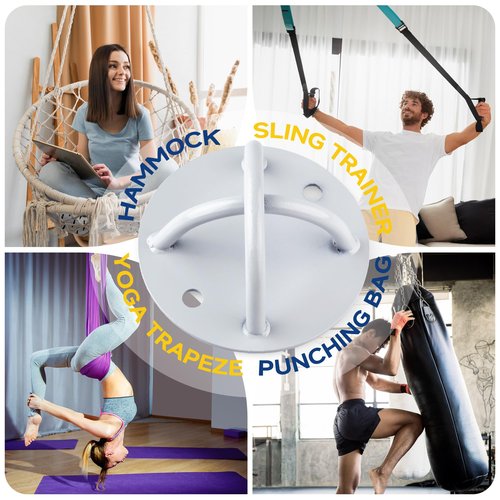 SKYPHAROS Ceiling Anchor X Mount, 1 Pcs Stainless Steel Training X Mount - 1000lb Secure Suspension Trainer Ceiling Anchor Wall Mount Bracket for Gymnastic Rings, Yoga Swings, Boxing Equipment