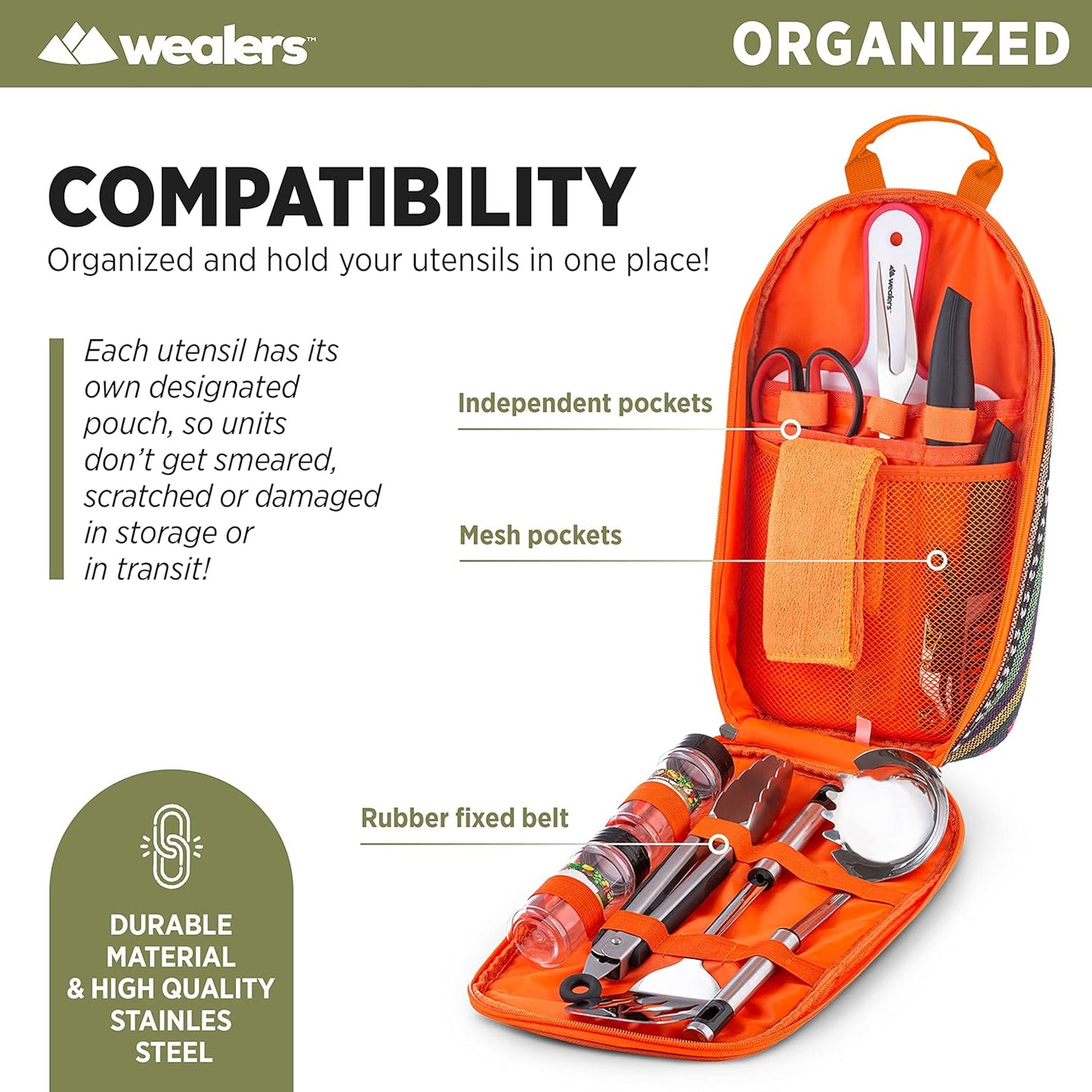 Portable Camp Kitchen Utensil Set - Compact BBQ Accessories & Travel Organizer for Hiking & Backpacking