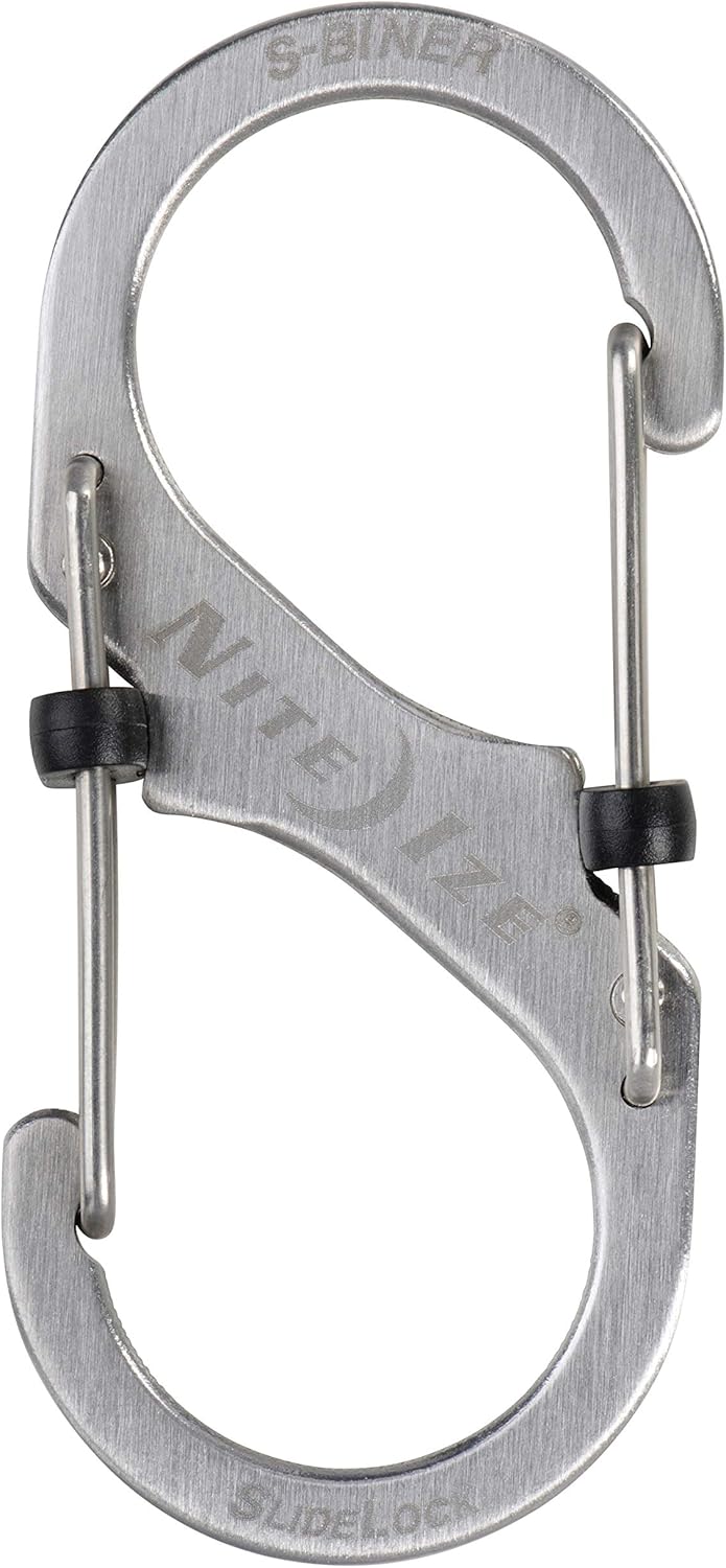Nite Ize Size-3 S-Biner SlideLock Dual Carabiner, Locking Gates, Stainless Steel