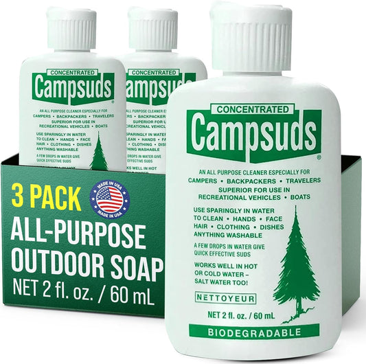 Sierra Dawn Outdoor Soap - Premium Biodegradable Camping & Backpacking Essential - All-Purpose Natural Soap for Dishes, Clothes & Personal Care - Trusted by Outdoor Enthusiasts, 2 Ounce, 3 Bottles