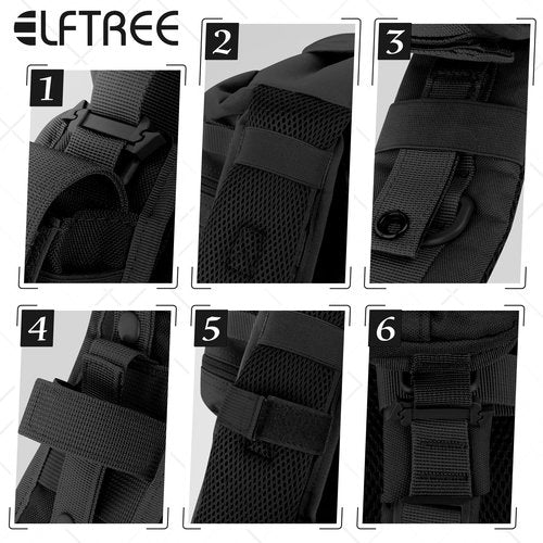 Tactical Molle Accessories Pouch for Backpack Strap, Backpack Strap Pouch Shoulder Strap Molle Attachment Double Zipper Pocket (Black-2 Pack)