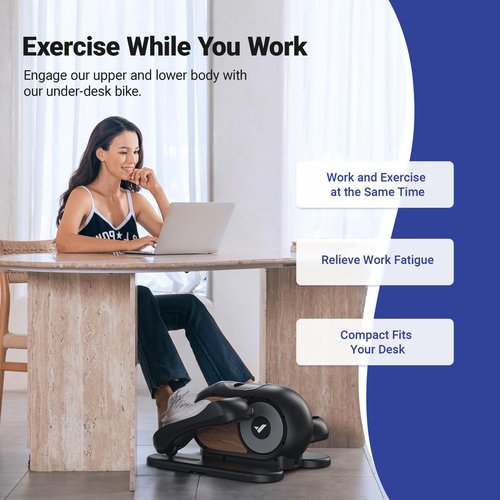 MERACH Under Desk Elliptical Machine Electric Ellipse Leg Exerciser for Seniors Anti-Slip Seated Mini Elliptical