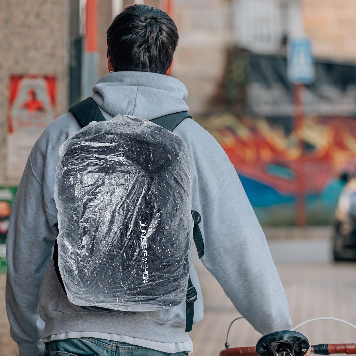 Aogigigio 30pcs Backpack Rain Cover Waterproof - Disposable Lightweight Backpack Cover for Outdoor Hiking Air Travel for 20-55L