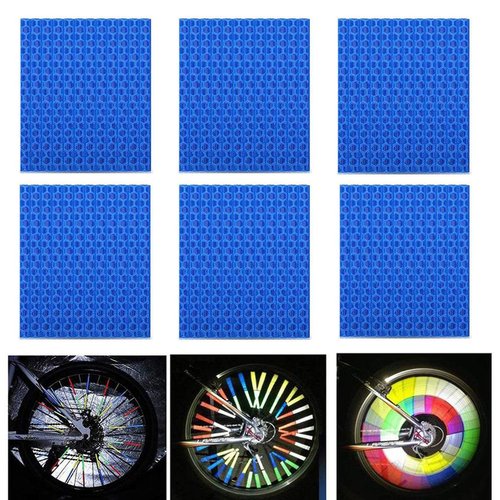 SOPINEKO 72Pcs Spoke Reflectors Wheel Decoration Warning Spoke Skin Covers Trim Wrap Cover Pipe for Night Cycling Riding Motocross Pit Dirt Bike Motorcycle (Blue)