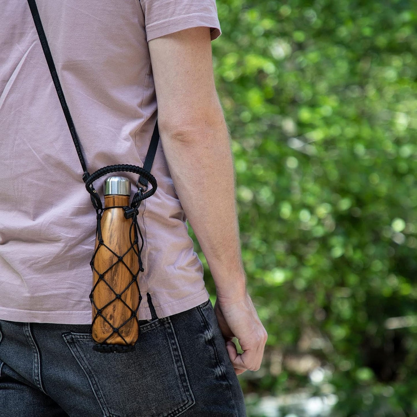 HydroNet Handle - Compatible with S'well, Simple Modern, Mira, Manna Stainless Steel Water Bottles — Available in 9 oz, 17 oz, 25 oz (Black, 25 oz)