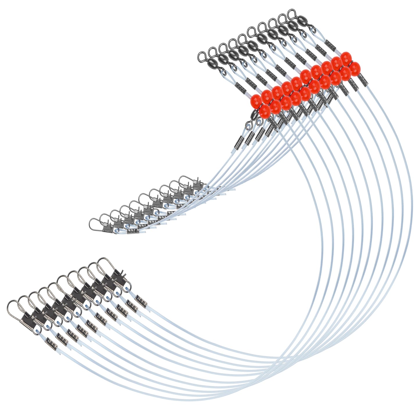 Fishing Leaders Saltwater Tackle Surf Fishing Rigs with Swivel Snaps High Strength Nylon Wire Leader Fishing Bottom Rigs Saltwater Fishing Gear Equipment(1rd-12pcs)