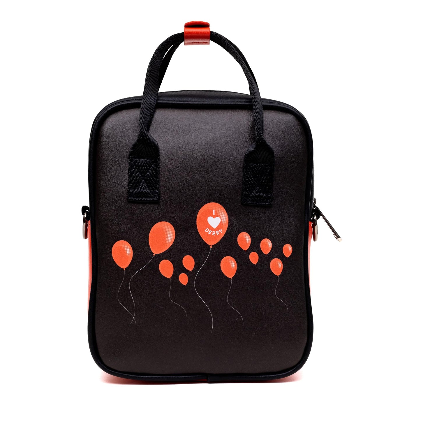 Horror Movies Vegan Leather Crossbody Backpack for Men and Women with Adjustable Strap, It Pennywise Smiling Face Applique