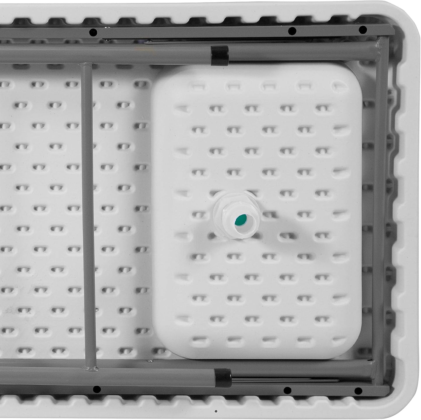 Flash Furniture Wesley 4' Portable Fish Cleaning Table with Sink, Outdoor Portable Folding Camping Sink Table with Faucet, and Hose Attachment, White